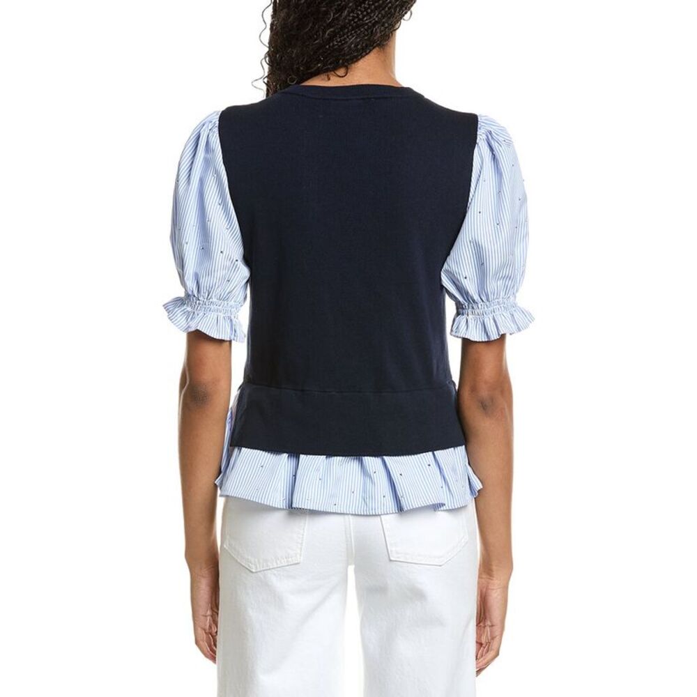 Nanette Nanette Lepore Womens  Twofer Sweater, Navy - Picture 2 of 3